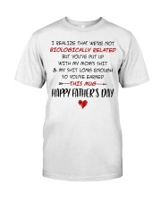 We're Not Biologically Related Happy Father's Day Premium Fit Mens Tee thumbnail