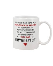 We're Not Biologically Related Happy Father's Day Mug front