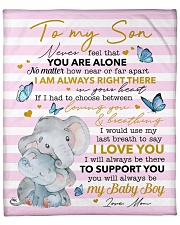 Never Feel U Are Alone Elephants Mom To Son Fleece Blanket - 50" x 60" front