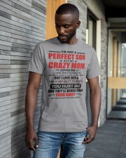 I'm Not A Perfect Son But My Crazy Mom Loves Me Classic T-Shirt apparel-classic-tshirt-lifestyle-front-41-b