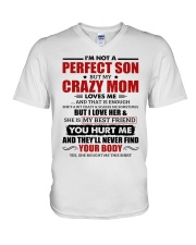 I'm Not A Perfect Son But My Crazy Mom Loves Me V-Neck T-Shirt thumbnail