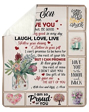 Never Forget That I Love You - Mom To Son Sherpa Fleece Blanket tile