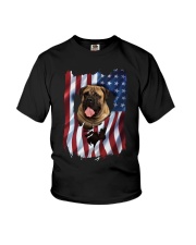 American Flag Bullmastiff Youth T-Shirt thumbnail