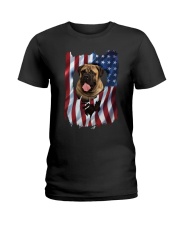 American Flag Bullmastiff Ladies T-Shirt thumbnail