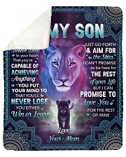 I Want U To Belive Deep Lion Mom To Son Sherpa Fleece Blanket - 50" x 60" thumbnail