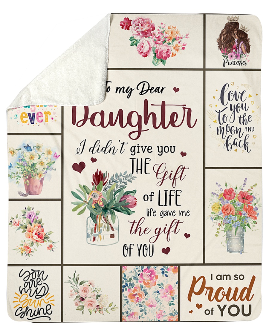To My Dear Daughter Sherpa Fleece Blanket - 50" x 60"
