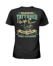 Tattooed Wife With Thick Thighs And Thin Patience Ladies T-Shirt back