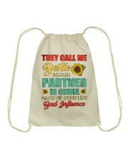 They Call Me Bestie Bcuz Sound Like Bad Influence Drawstring Bag tile