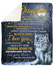 Don't Let Today's Trouble Wolf Dad To Daughter Sherpa Fleece Blanket tile