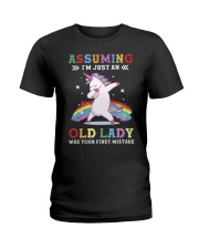 Assuming I'm An Old Lady Was Your First Mistake Ladies T-Shirt tile