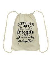 Only The Best Friends Get Promoted To Godmother Drawstring Bag tile