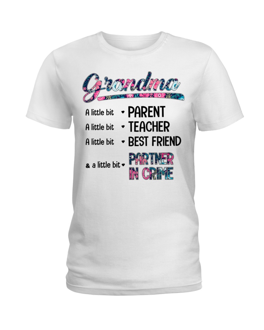 Grandma A Little Bit Partner In Crime Ladies T-Shirt