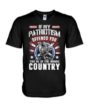 If My Patriotism Offends You V-Neck T-Shirt tile