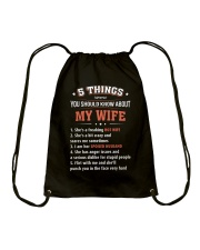 5 Things You Should Know About My Wife Drawstring Bag thumbnail