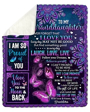 Never Forget I Love U Butterfly To Granddaughter Sherpa Fleece Blanket tile