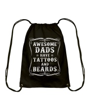Awesome Dads Have Tattoos And Beards - For Dad Drawstring Bag thumbnail