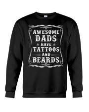 Awesome Dads Have Tattoos And Beards - For Dad Crewneck Sweatshirt thumbnail
