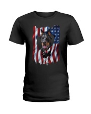 American Flag Doberman pinscher Ladies T-Shirt thumbnail