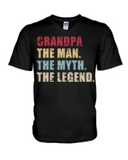 Grandpa The Man The Myth The Legend V-Neck T-Shirt tile