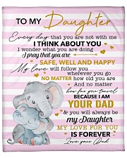 My Love For U Is Forever Elephants Dad To Daughter Fleece Blanket - 50" x 60" front