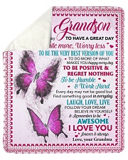 Today Is A Good Day Butterfly Grandma To Grandson Sherpa Fleece Blanket tile
