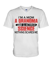 I'm a Mom a Grandma and a retired Science V-Neck T-Shirt tile