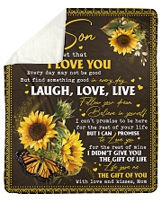 Never Forget That I Love You -Sunflower Mom To Son Sherpa Fleece Blanket tile