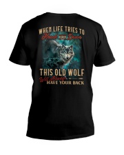 Old Wolf Will Always Have Your Back V-Neck T-Shirt thumbnail