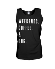 Weekends Coffee and Dog Unisex Tank thumbnail