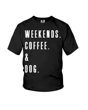 Weekends Coffee and Dog Youth T-Shirt thumbnail