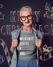 Weekends Coffee and Dog Ladies T-Shirt lifestyle-holiday-crewneck-front-3