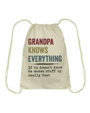 Grandpa Knows Everything Drawstring Bag thumbnail