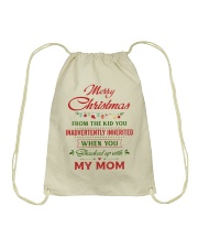 Merry Christmas From The Kid To Step-Dad Drawstring Bag thumbnail