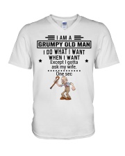 I Am A Grumpy Old Man I Do What I Want V-Neck T-Shirt tile