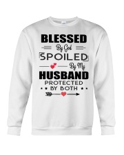 Blessed By God Spoiled By My Husband Protector Crewneck Sweatshirt tile