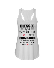 Blessed By God Spoiled By My Husband Protector Ladies Flowy Tank tile