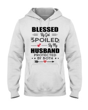 Blessed By God Spoiled By My Husband Protector Hooded Sweatshirt tile