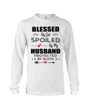 Blessed By God Spoiled By My Husband Protector Long Sleeve Tee tile