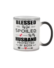 Blessed By God Spoiled By My Husband Protector Color Changing Mug tile
