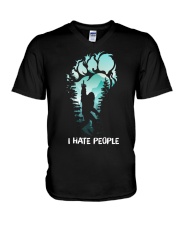 I hate people V-Neck T-Shirt tile