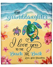 I Love U To Beach And Back Turtle GM-Granddaughter Fleece Blanket - 50" x 60" front