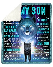 Never Feel That U Are Alone Wolf Mom To Son Sherpa Fleece Blanket - 50" x 60" thumbnail