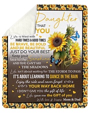 Never Forget That I Love Sunflower To Daughter Sherpa Fleece Blanket - 50" x 60" thumbnail