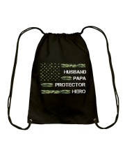 Husband Papa Protector Hero Drawstring Bag tile