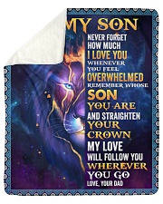 Never Forget How Much I Love U Lion Dad To Son Sherpa Fleece Blanket tile