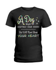 Dogs will never break your heart Ladies T-Shirt thumbnail