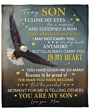 I Close My Eyes For But A Moment Eagle Mom To Son Fleece Blanket - 50" x 60" front