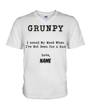 Grunpy-My Mood When Not Been Run Personalized Name V-Neck T-Shirt tile