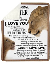 Never Forget How Much I LoveU-Lion Dad To Daughter Sherpa Fleece Blanket tile