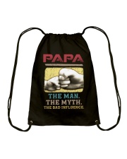 Papa The Man The Myth The Bad Influence Drawstring Bag tile